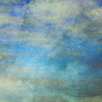 Blue sky and clouds on canvas.