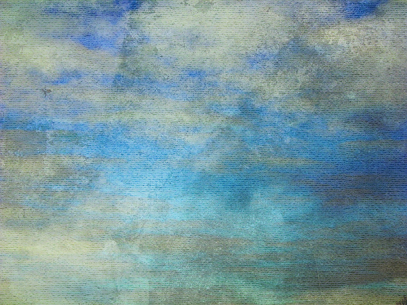 Blue sky and clouds on canvas.