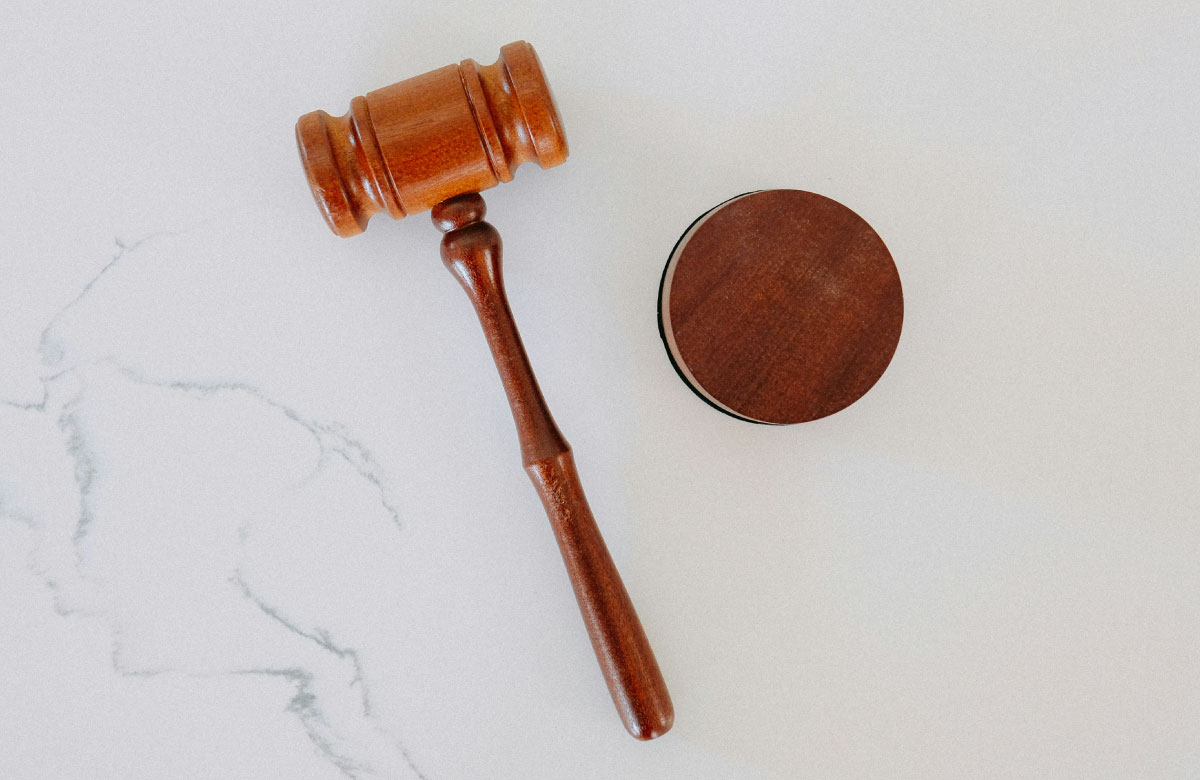 A photograph of a judge's gavel.