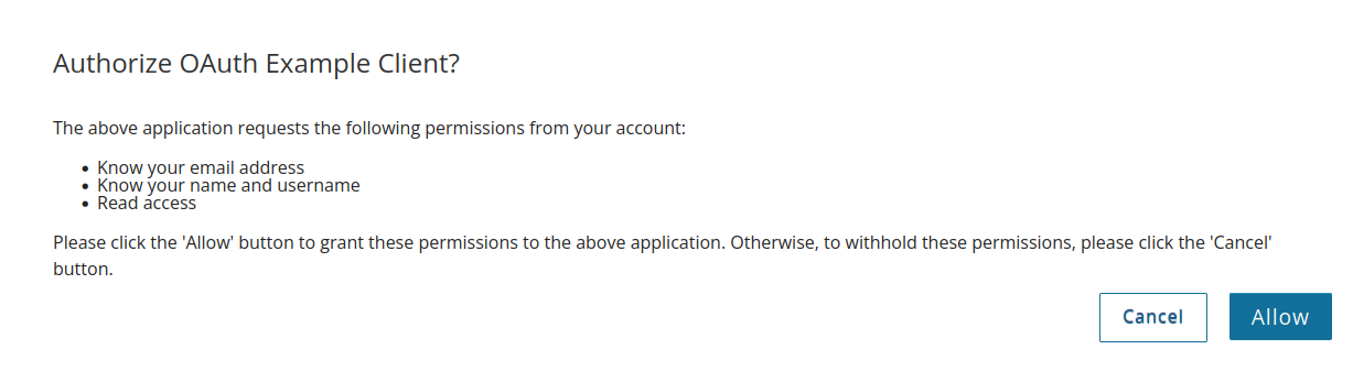 A screenshot of the OAuth authorization screen.